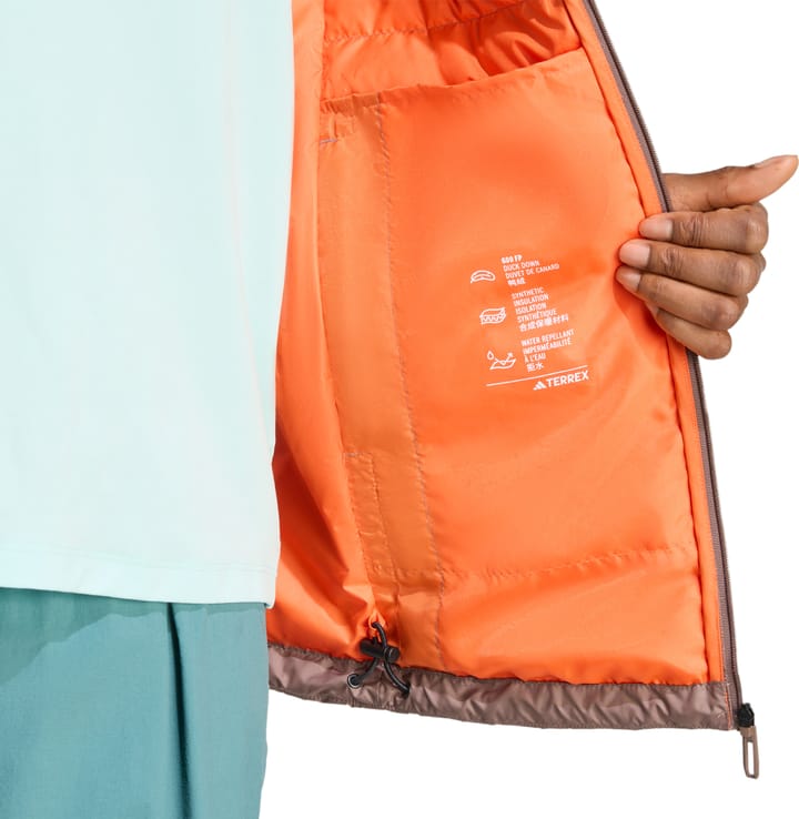 Adidas Women's Multi Light Down Hooded Jacket Earstr/trabrn Adidas