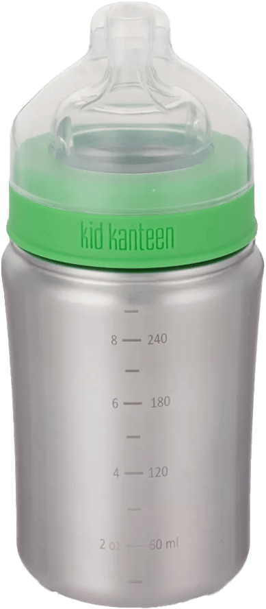 Klean Kanteen Baby Bottle 266 ml With Medium Flow Nipple Brushed Stainless Klean Kanteen