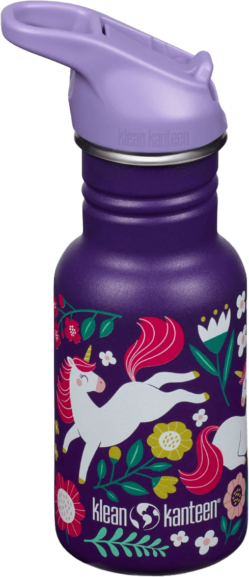 Klean Kanteen Kids' Classic Narrow 355ml (W/Flip Seal Sport) Leaping Unicorns