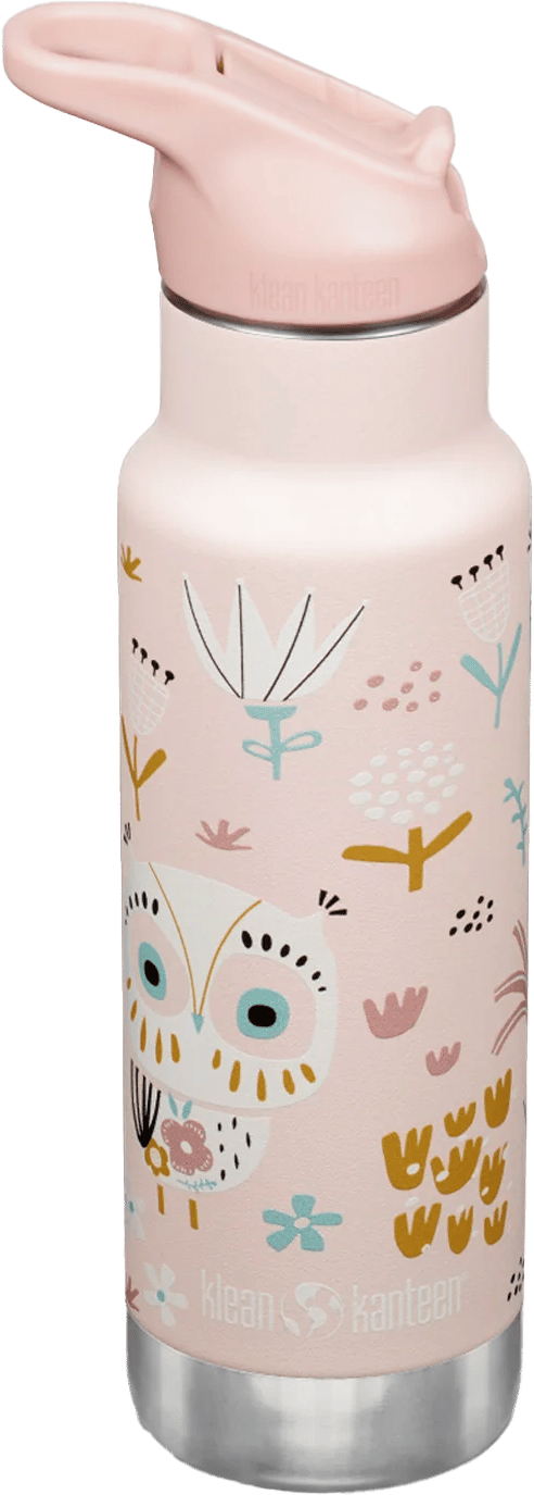 Klean Kanteen Kids' Classic Insulated Water Bottle with Flip Seal Sport Cap and Straw Owlet