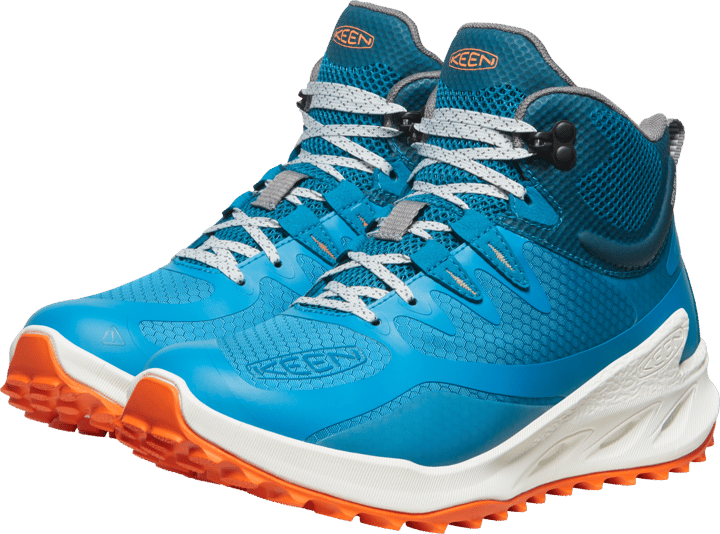 Keen Women's Zionic Mid Waterproof Boot Fjord Blue-Tangerine Keen