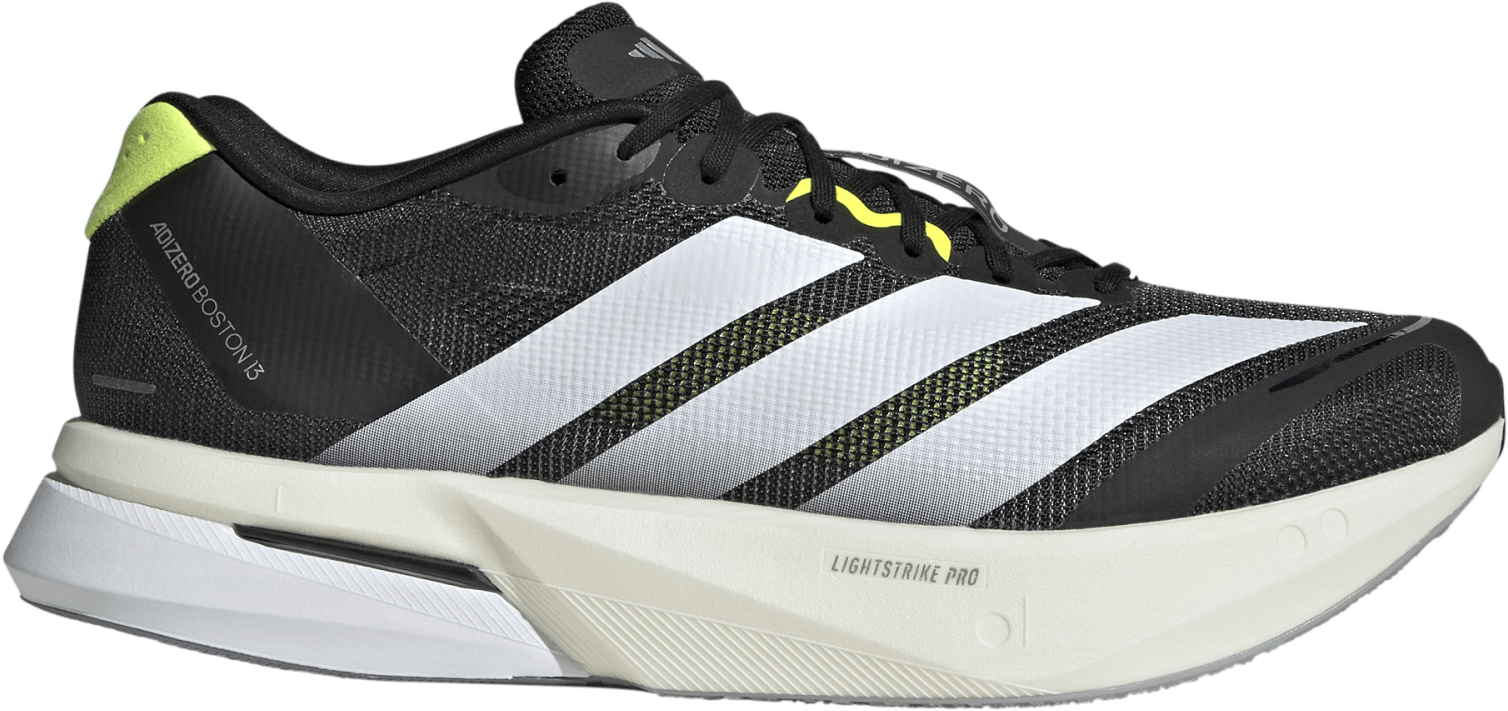 Adidas Men's Adizero Boston 13 Core Black/FTWR White/Solar Yellow