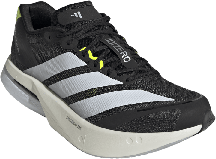Adidas Men's Adizero Boston 13 Core Black/FTWR White/Solar Yellow Adidas