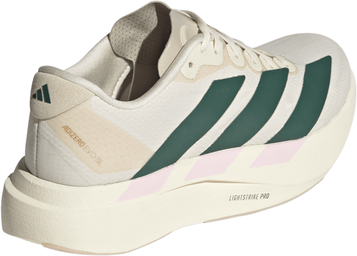 Adidas Women's Adizero Evo Sl Woven Wonder White / Collegiate Green / Clear Pink Adidas