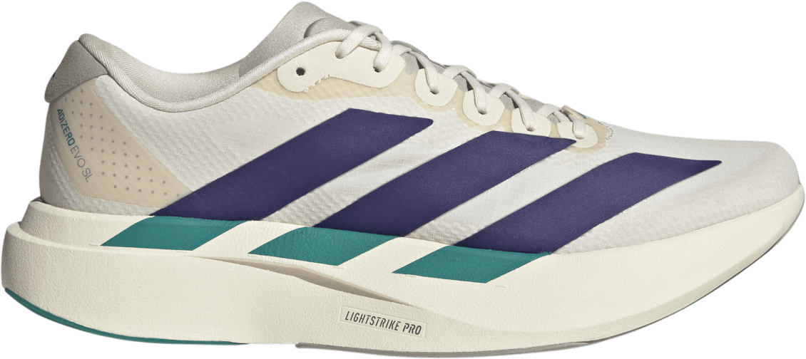 Adidas Men's Adizero Evo SL Wonder white/Collegiate purple/Equipment Green