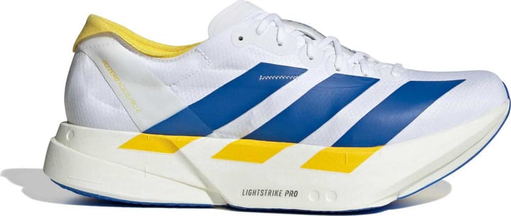 Adidas Men's Adizero Adios Pro 4 Cloud white/Blue/Yellow Adidas