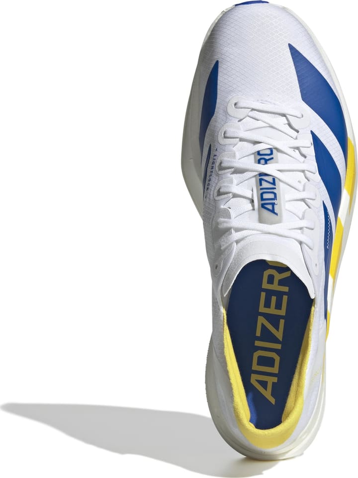Adidas Men's Adizero Adios Pro 4 Cloud white/Blue/Yellow Adidas