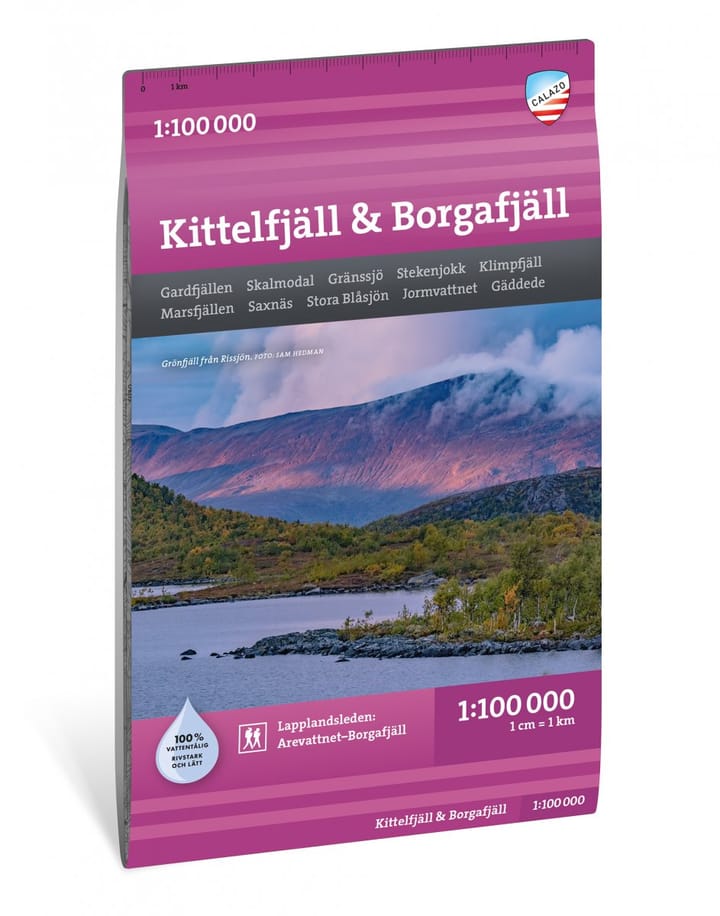 Calazo förlag Kittelfjäll & Borgafjäll 1:100 000 Hiking map Calazo förlag