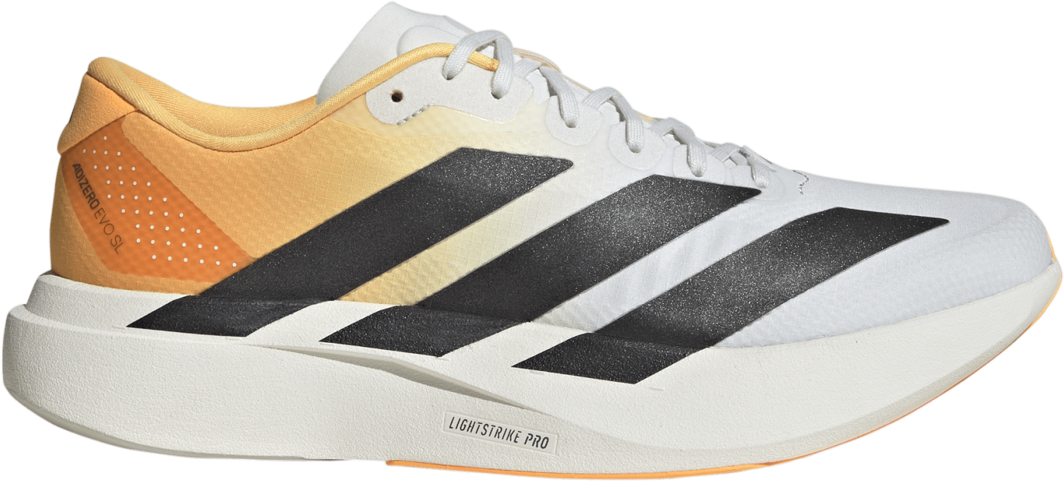 Adidas Men's Adizero Evo SL Crystal white/Lucid Tangerine/Iron met.