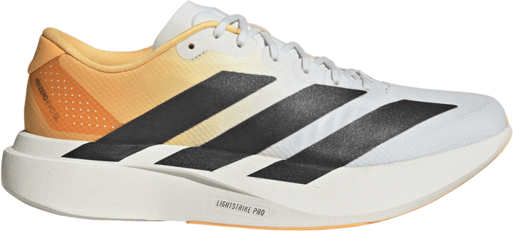 Adidas Men's Adizero Evo SL Crystal white/Lucid Tangerine/Iron met. Adidas