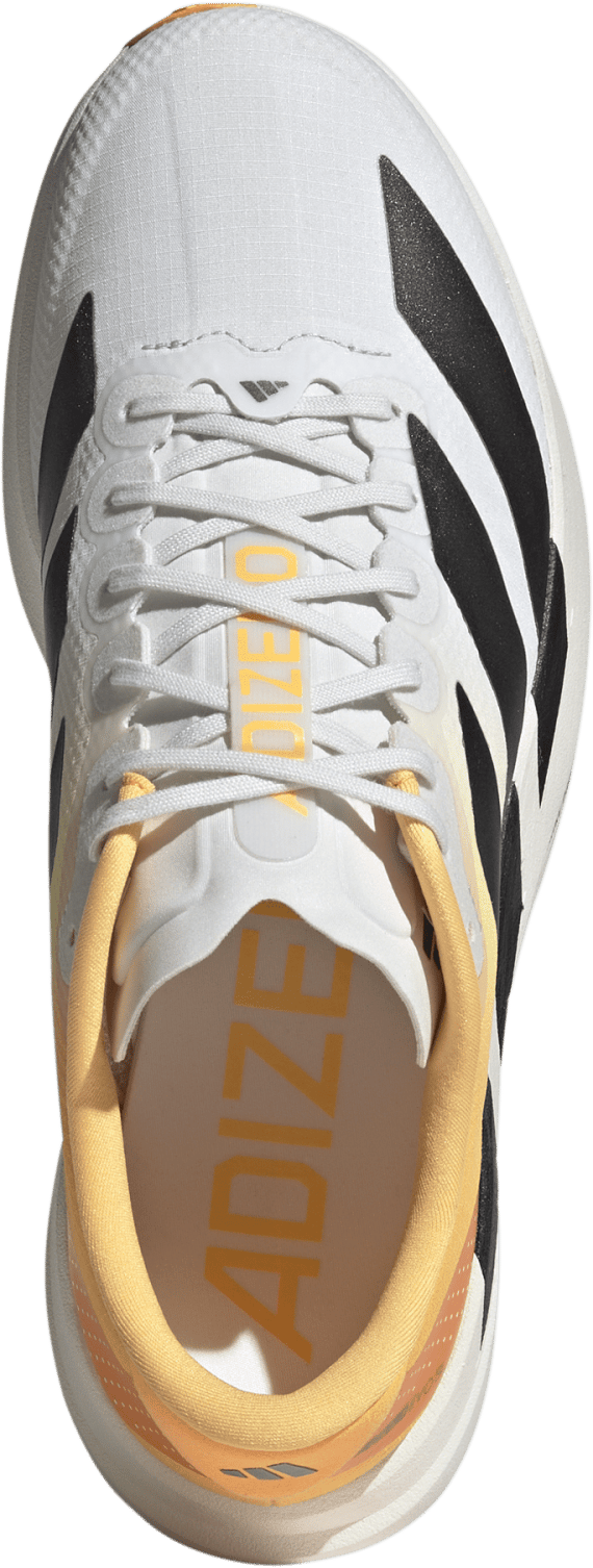 Adidas Men's Adizero Evo SL Crystal white/Lucid Tangerine/Iron met. Adidas