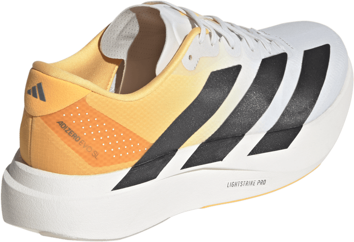 Adidas Men's Adizero Evo SL Crystal white/Lucid Tangerine/Iron met. Adidas