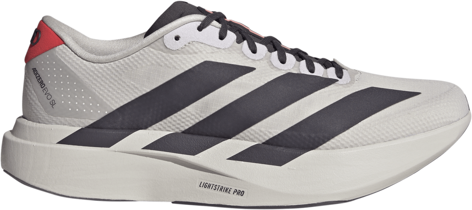 Adidas Men's Adizero EVO SL Woven Audi Revolut F1 Team Shoes Chalk Pearl/Utility Black/Hi-Res Red sneakers