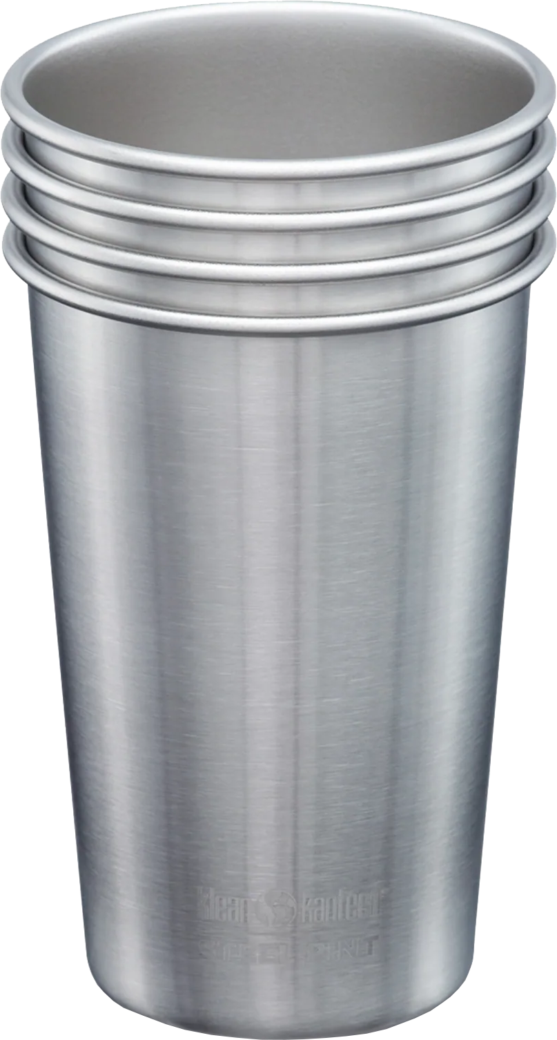 Klean Kanteen Steel Pint 473 ml 4-pack Brushed Stainless Serveringsutrustning 473 ml