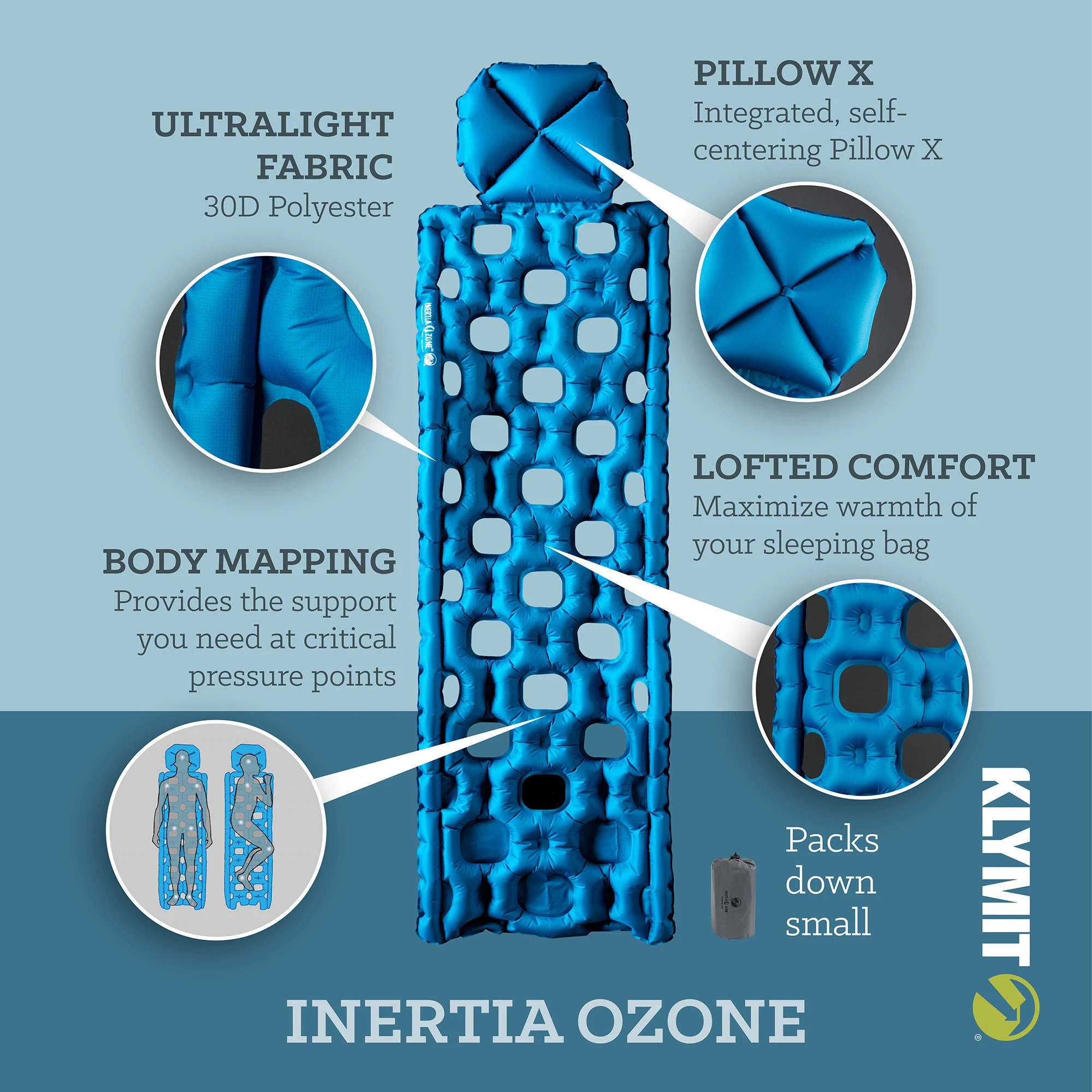 Klymit Inertia Ozone Blue | Buy Klymit Inertia Ozone Blue here