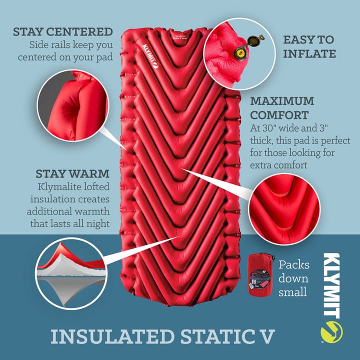 Insulated Static V Luxe  Red Klymit