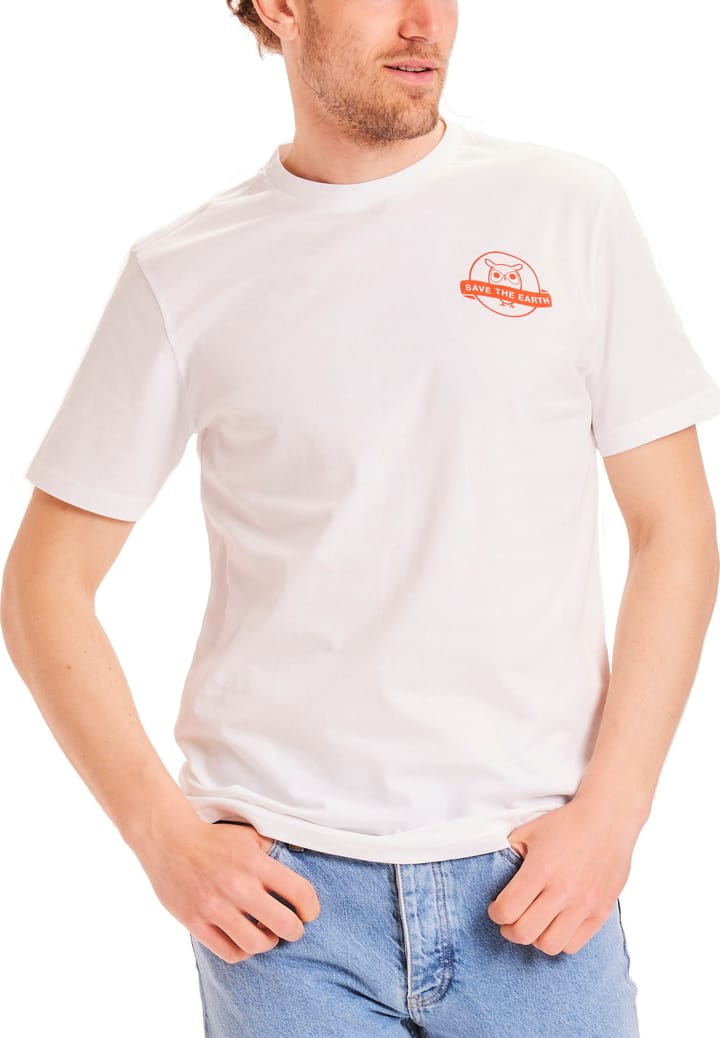 Knowledge Cotton Apparel Men's Alder SaveTheEarth Tee Bright White Knowledge Cotton Apparel