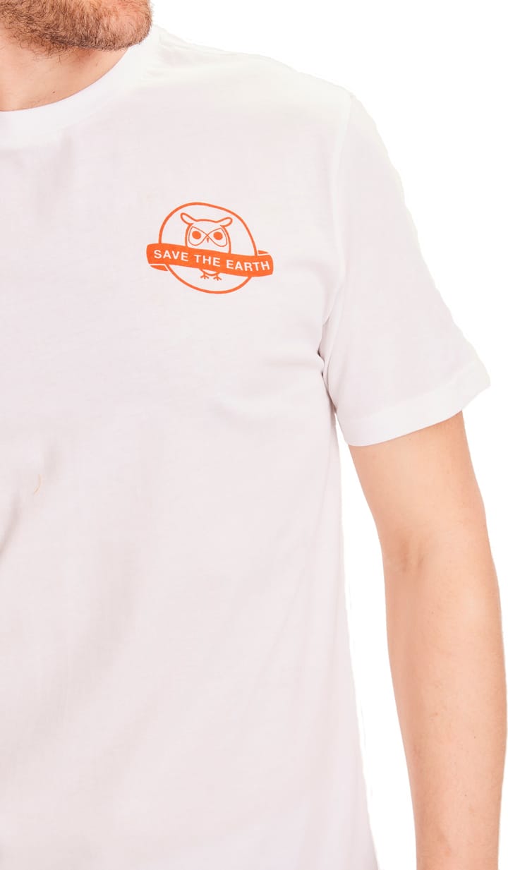 Knowledge Cotton Apparel Men's Alder SaveTheEarth Tee Bright White Knowledge Cotton Apparel