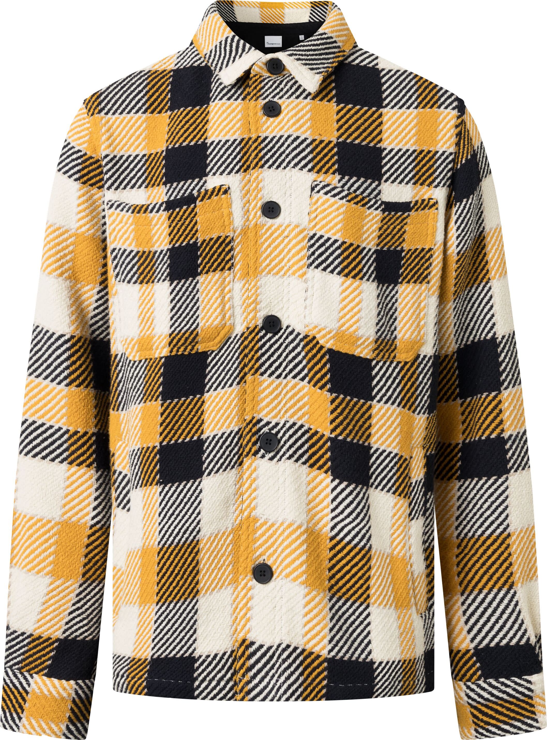 Knowledge Cotton Apparel Men’s Checked Overshirt Yellow Check