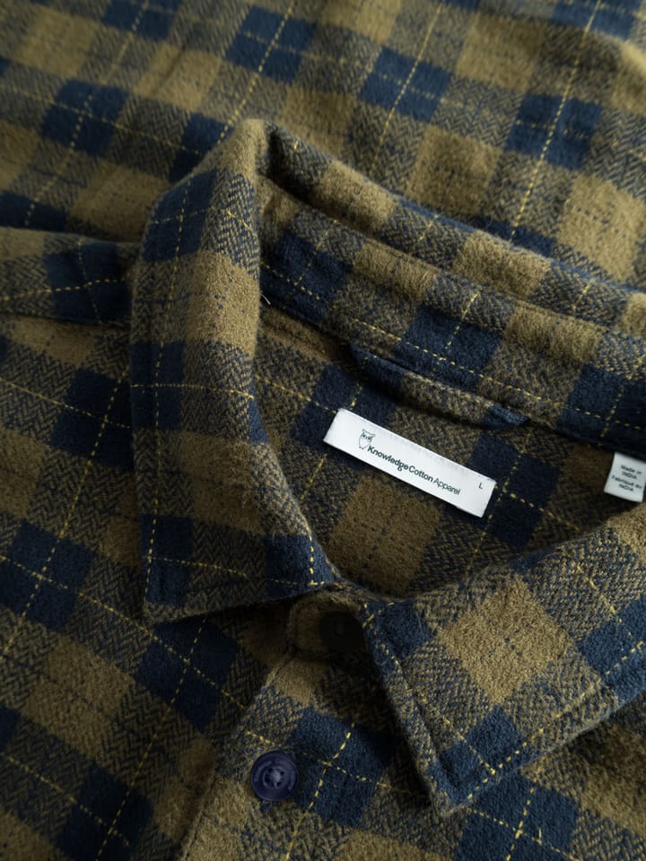 Knowledge Cotton Apparel Men's Loose Fit Checkered Shirt Green Check Knowledge Cotton Apparel