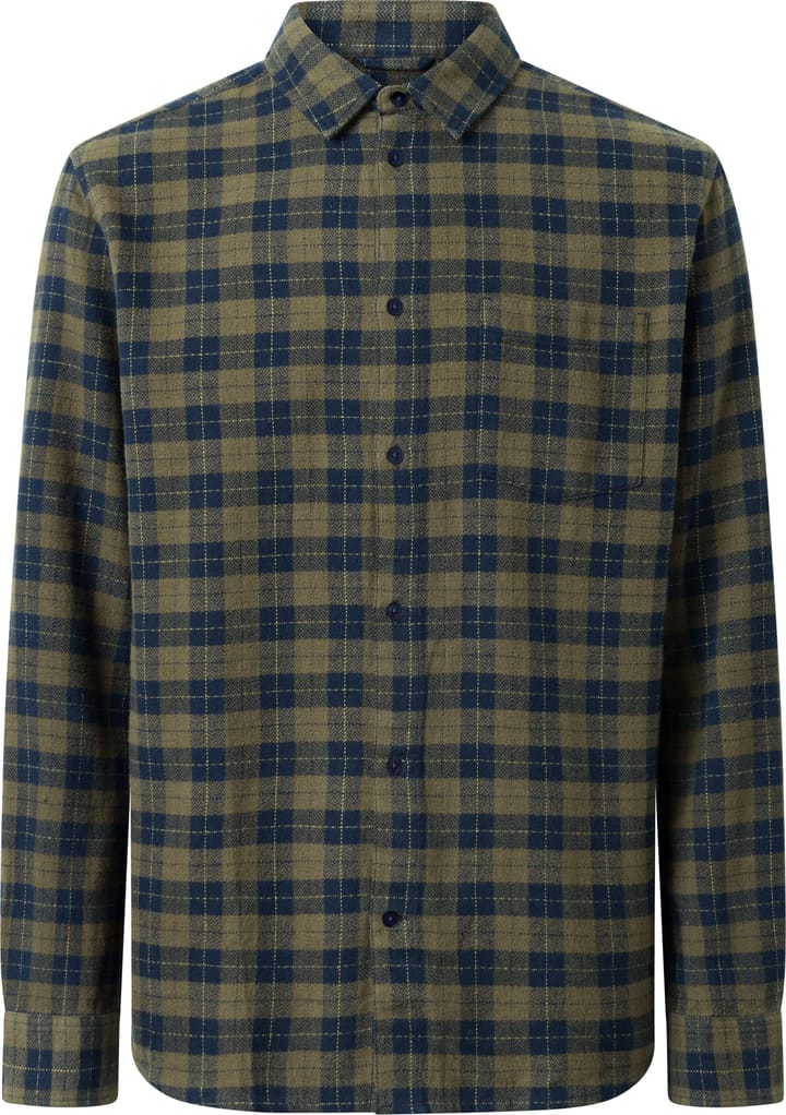 Knowledge Cotton Apparel Men's Loose Fit Checkered Shirt Green Check Knowledge Cotton Apparel