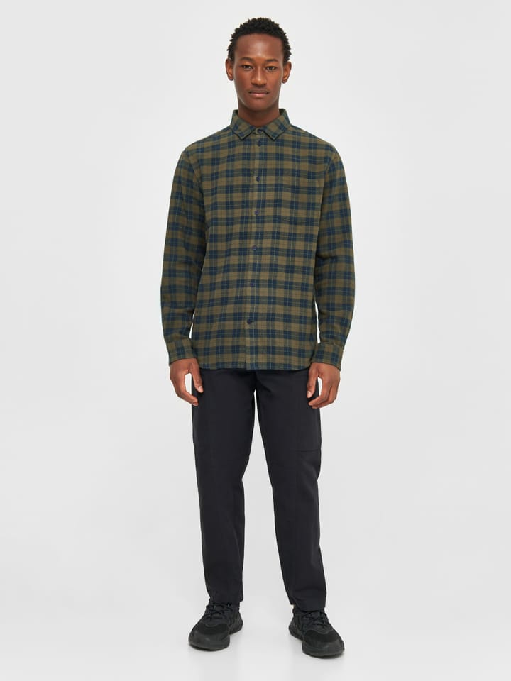Knowledge Cotton Apparel Men's Loose Fit Checkered Shirt Green Check Knowledge Cotton Apparel