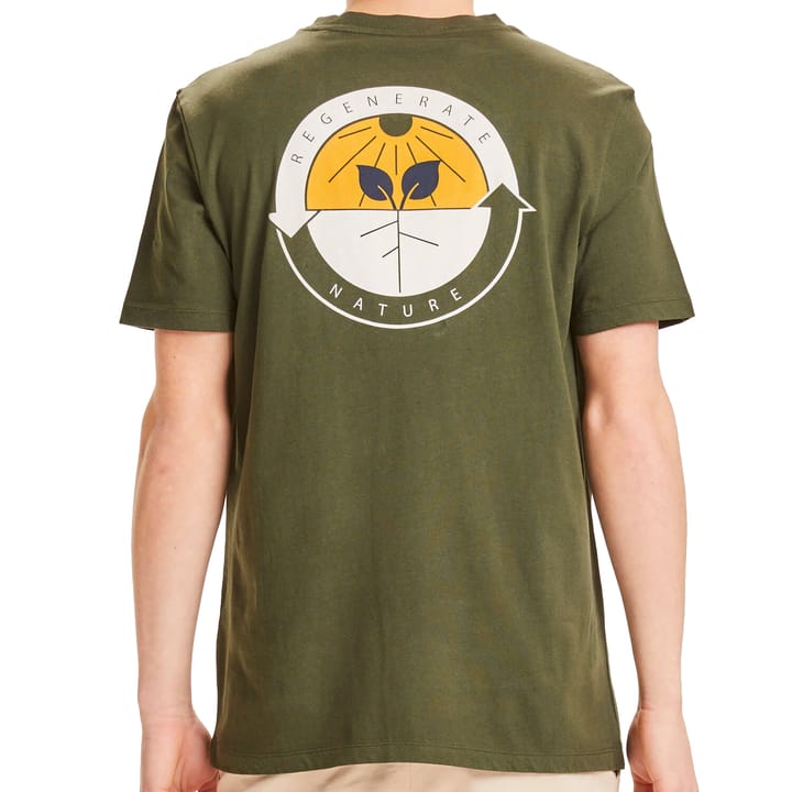 Men's Alder Ro Regenerated Nature Tee Forrest Night Knowledge Cotton Apparel