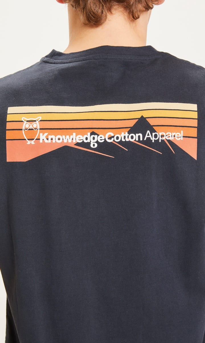 Knowledge Cotton Apparel Men's Alder Trademark Mountain Back Printed Tee  Total Eclipse Knowledge Cotton Apparel