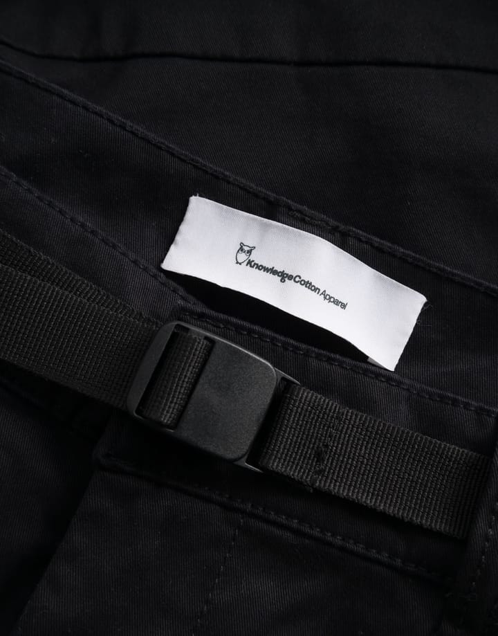 Knowledge Cotton Apparel Men's Cargo Stretched Twill Shorts  Black Jet Knowledge Cotton Apparel