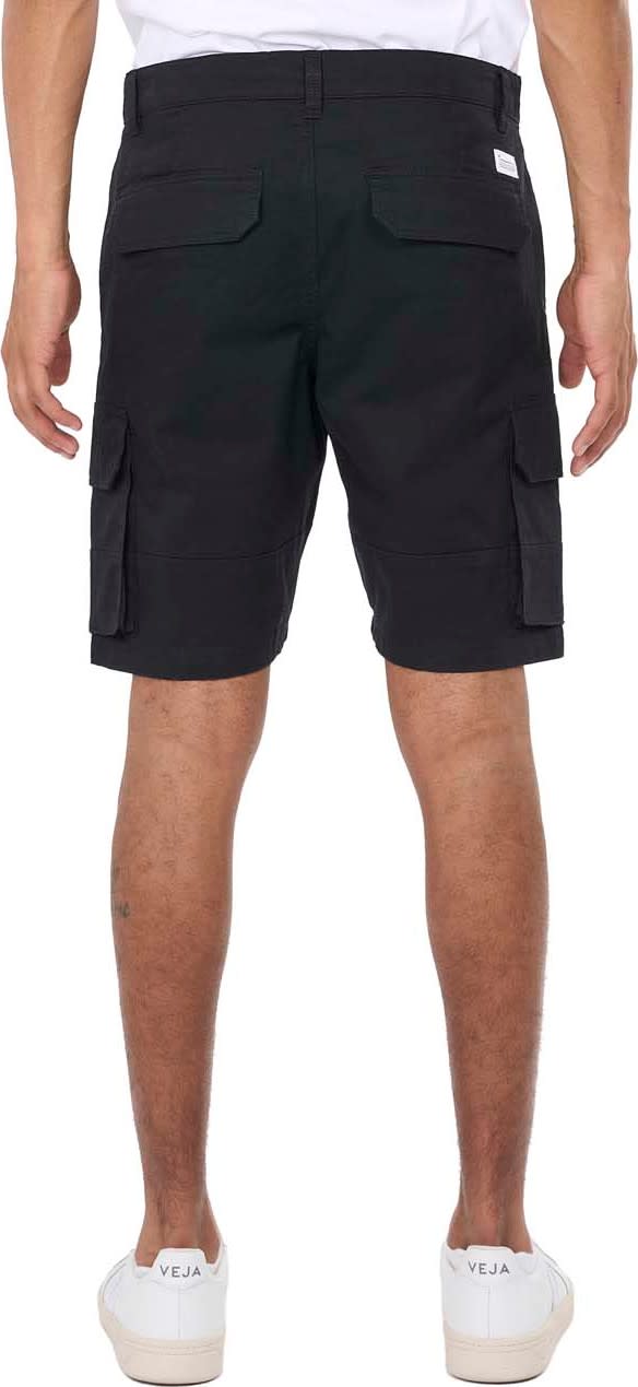 Knowledge Cotton Apparel Men's Cargo Stretched Twill Shorts  Black Jet Knowledge Cotton Apparel