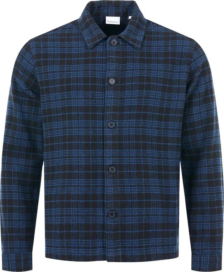 Men's Classic Checked Cotton Buttoned Overshirt Black Jet