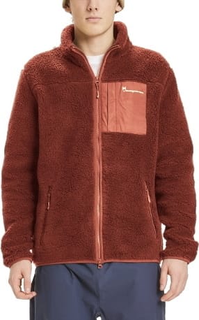 Knowledge Cotton Apparel Men's Elm Teddy Fleece Zip Sweat Rust Knowledge Cotton Apparel