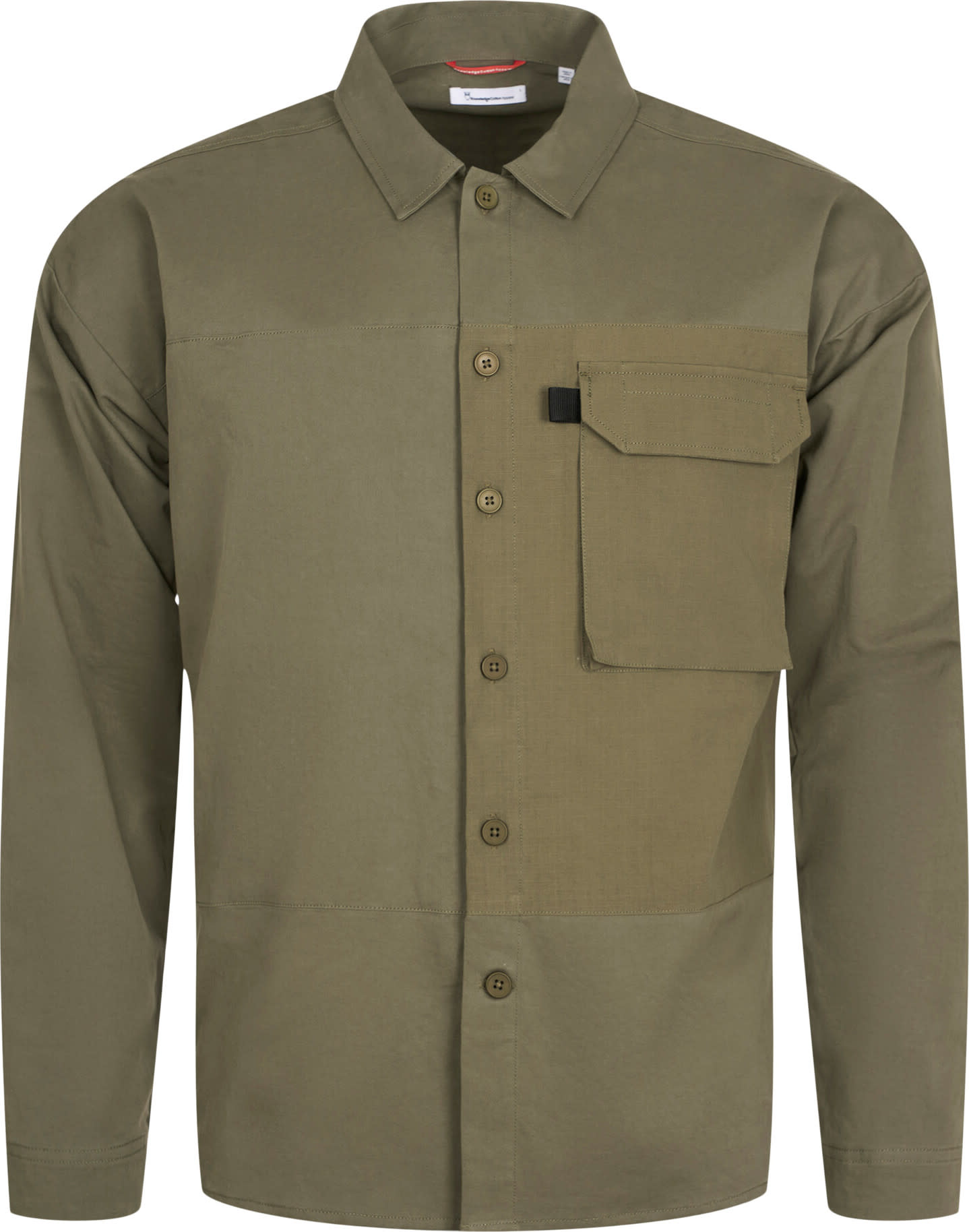 Knowledge Cotton Apparel Men's Outdoor Twill Overshirt With Contrast Fabric