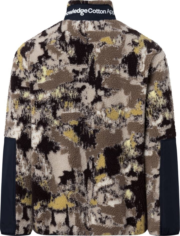 Knowledge Cotton Apparel Men's Oversized Jaquard Sherpa Jacket Brown Aop Knowledge Cotton Apparel