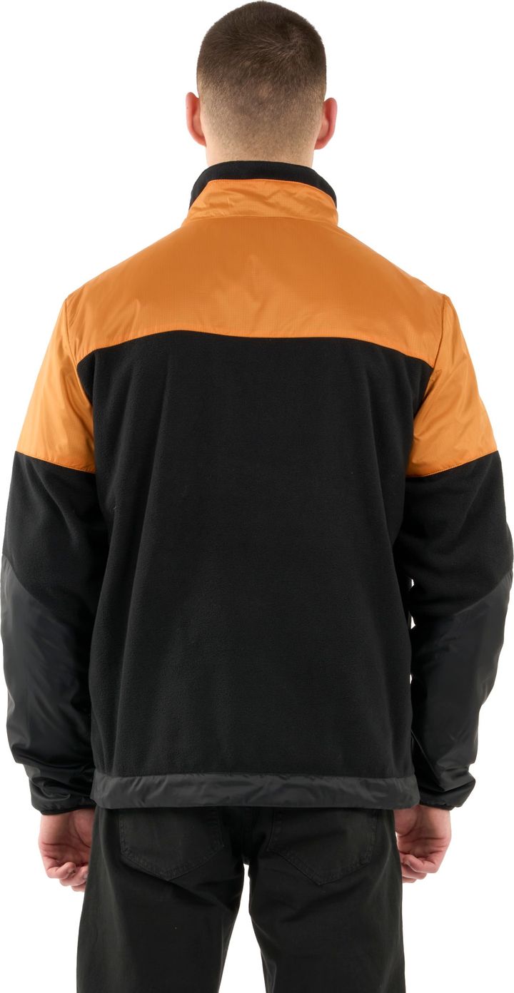 Knowledge Cotton Apparel Men's Polar Fleece Oversized Zip Sweat With Contrast Rib Stop Black Jet Knowledge Cotton Apparel