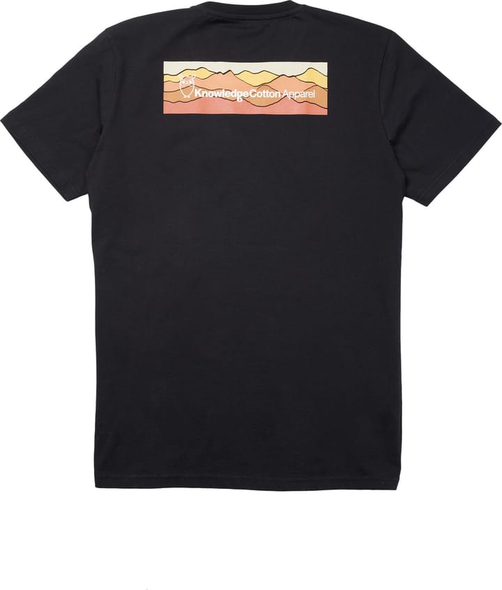 Men's Regular Trademark Mountain Back Printed T-Shirt Black Jet Knowledge Cotton Apparel