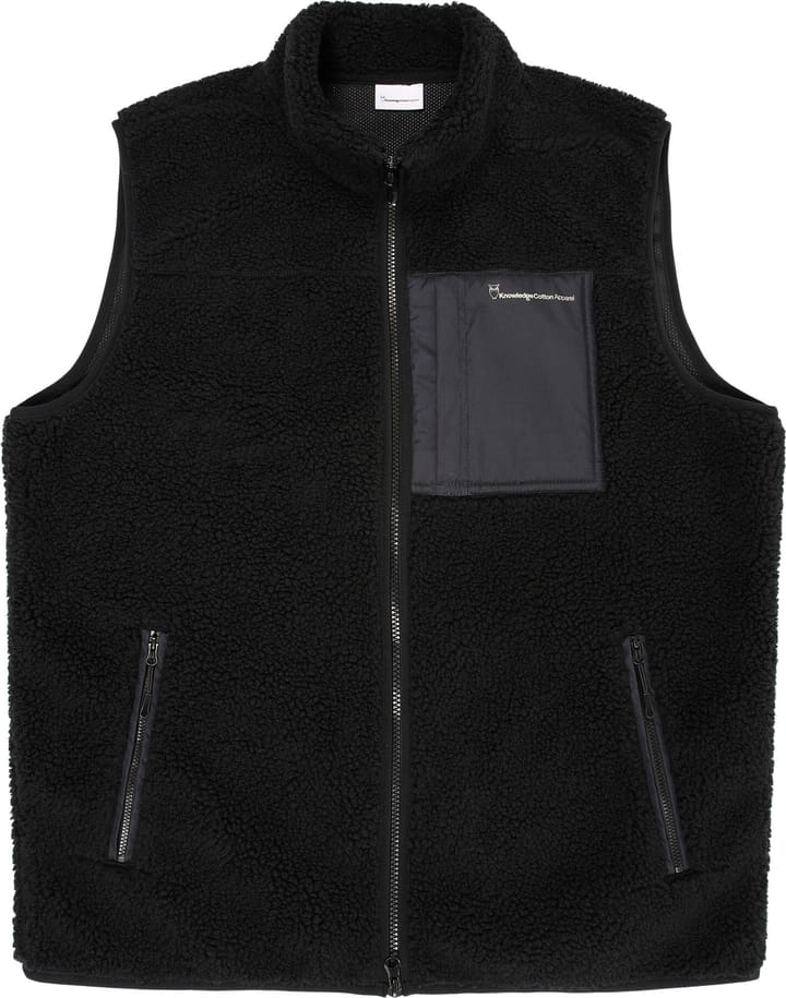 Knowledge Cotton Apparel Men's Teddy Fleece Vest Black Jet Knowledge Cotton Apparel
