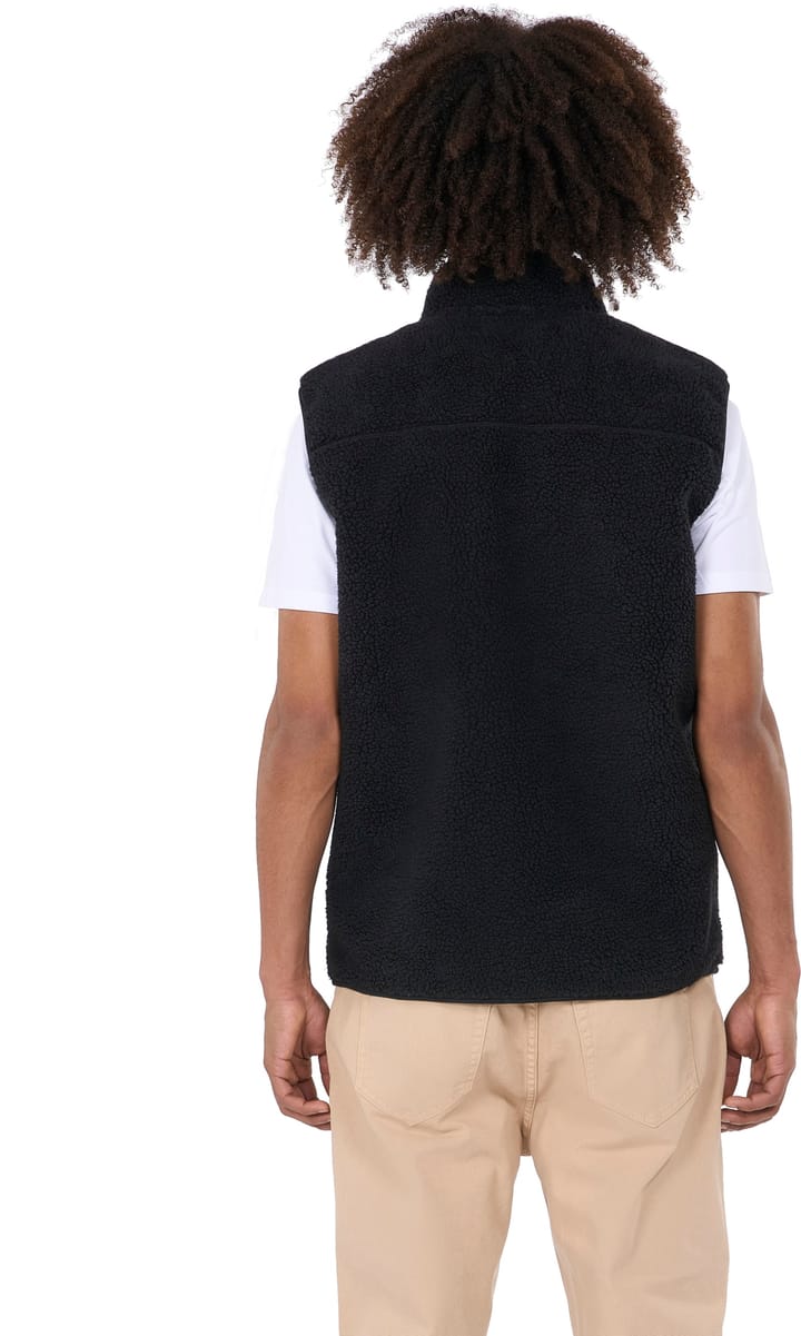 Men's Teddy Fleece Vest Black Jet Knowledge Cotton Apparel