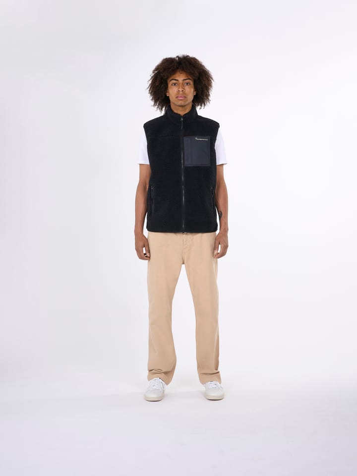 Knowledge Cotton Apparel Men's Teddy Fleece Vest Black Jet Knowledge Cotton Apparel Knowledge Cotton Apparel Men's Teddy Fleece Vest Black Jet Knowledge Cotton Apparel