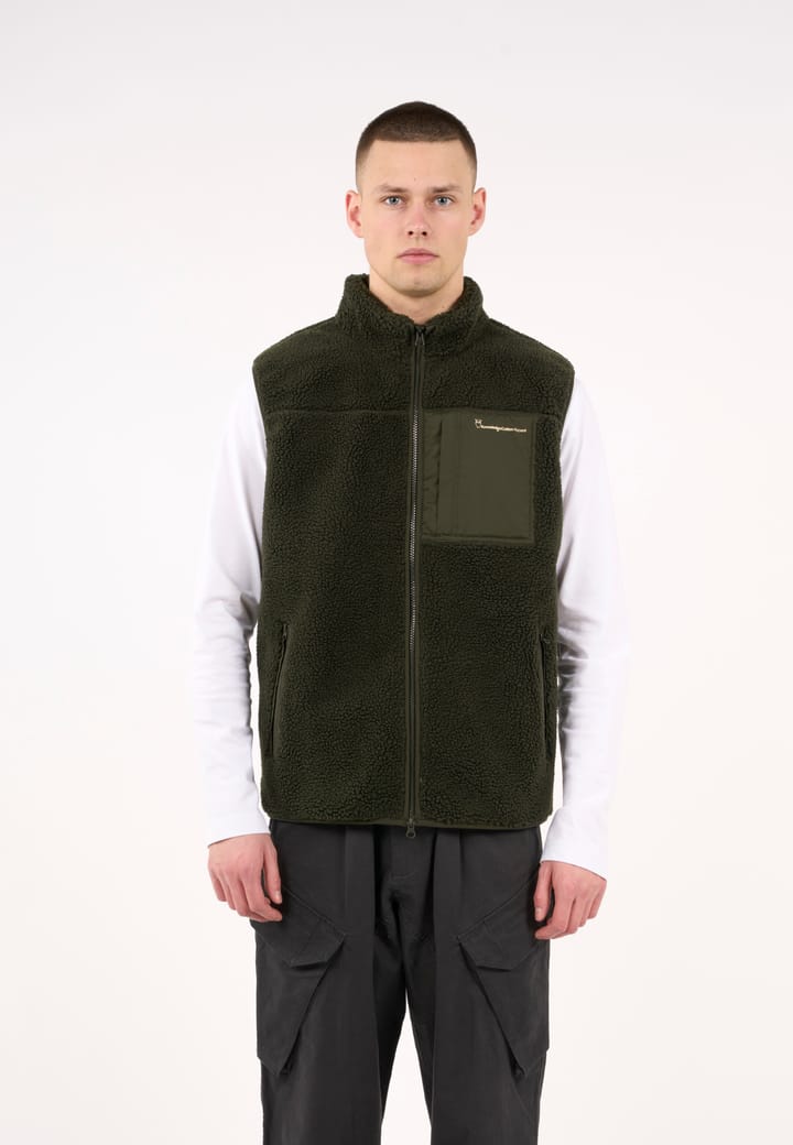 Knowledge Cotton Apparel Men's Teddy Fleece Vest Forrest Night Knowledge Cotton Apparel Knowledge Cotton Apparel Men's Teddy Fleece Vest Forrest Night Knowledge Cotton Apparel
