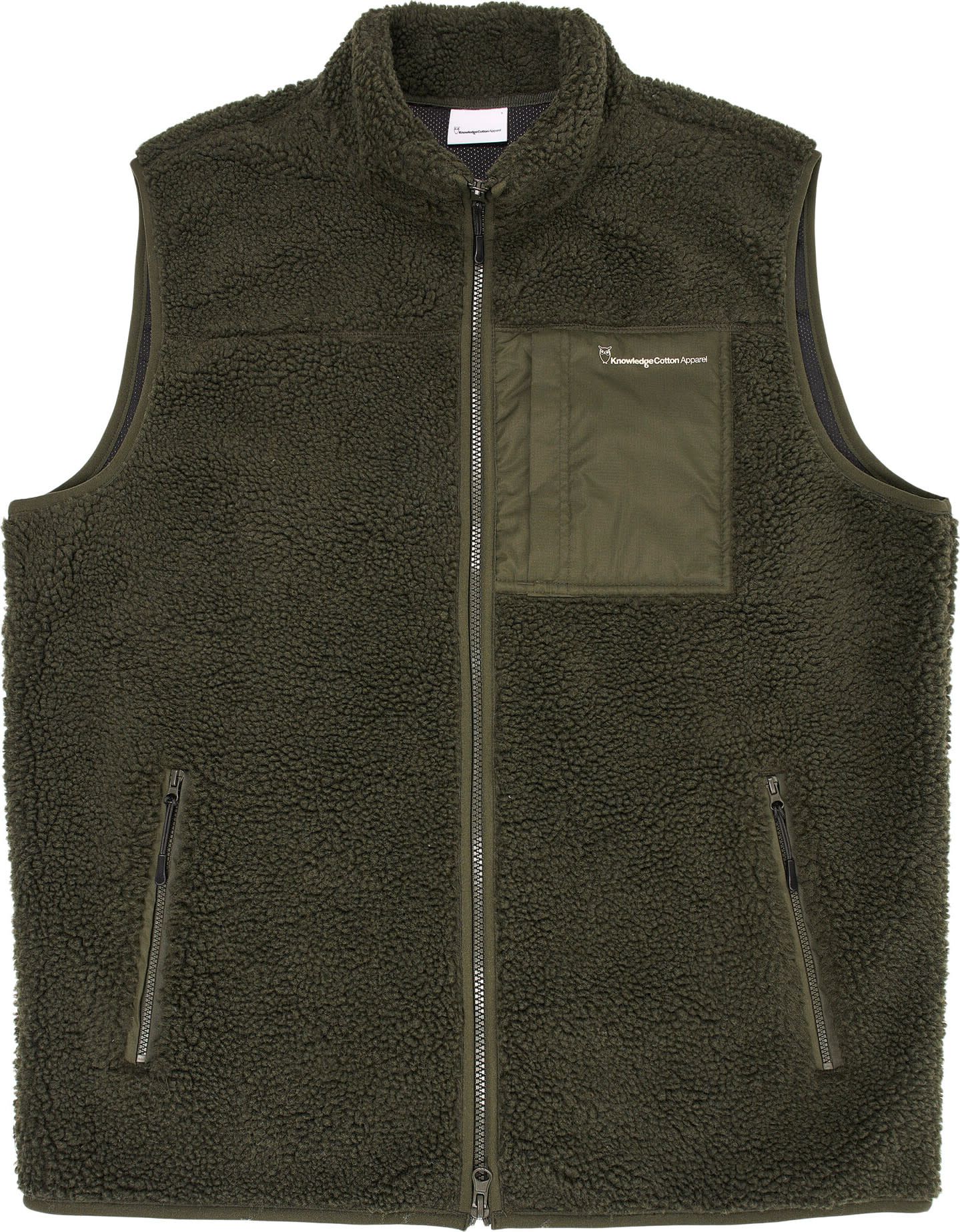 Knowledge Cotton Apparel Men's Teddy Fleece Vest  Forrest Night