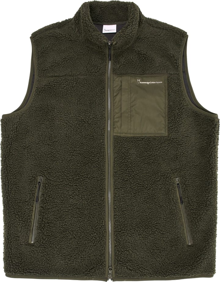 Knowledge Cotton Apparel Men's Teddy Fleece Vest Forrest Night Knowledge Cotton Apparel