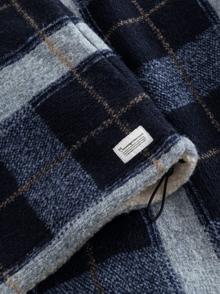 Knowledge Cotton Apparel Men's Teddy Reversable Zip Hood Jacket  Blue Check Knowledge Cotton Apparel
