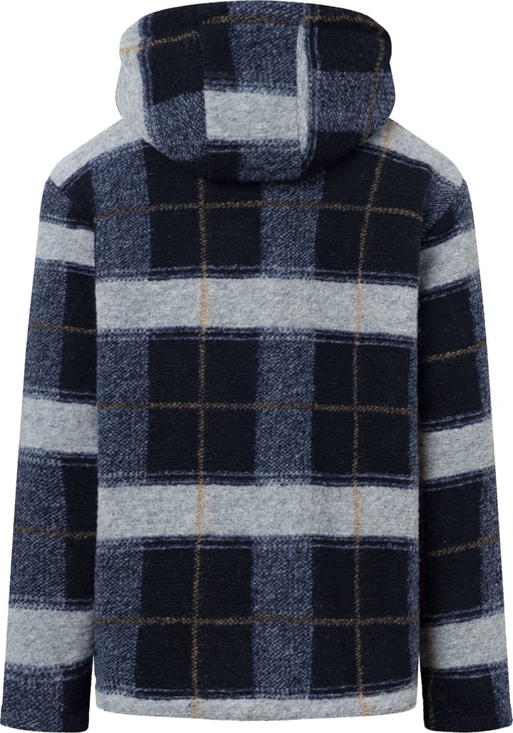 Knowledge Cotton Apparel Men's Teddy Reversable Zip Hood Jacket  Blue Check Knowledge Cotton Apparel