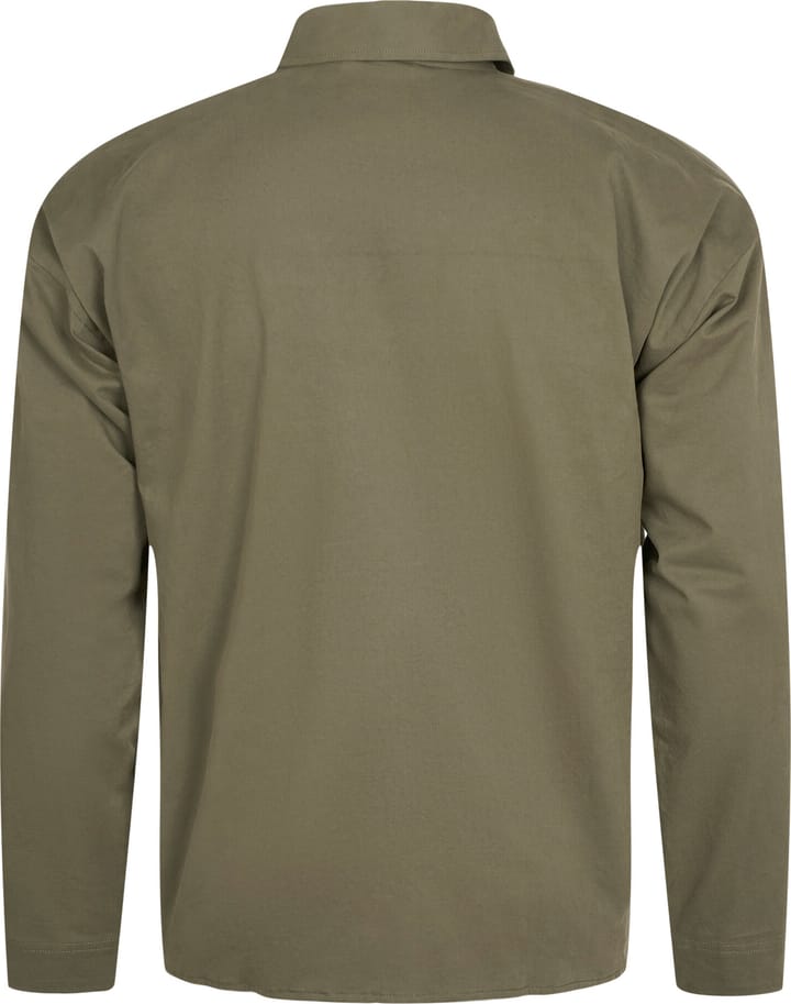 Men's Outdoor Twill Overshirt With Contrast Fabric Burned Olive Knowledge Cotton Apparel