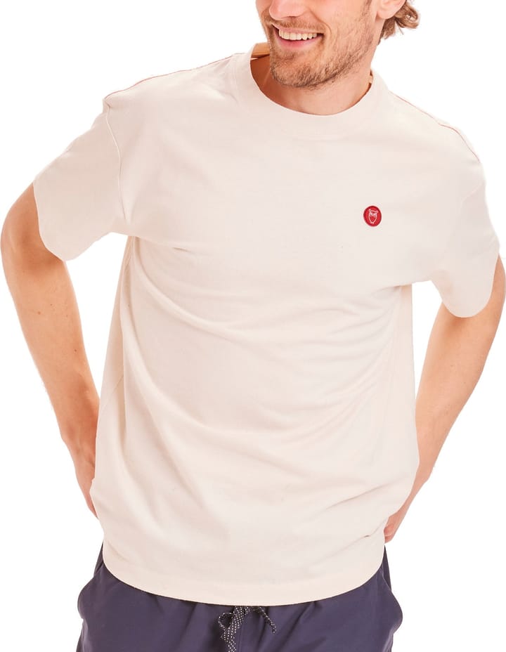 Knowledge Cotton Apparel Men's Reborn™ Aspen Back Printed Tee Buttercream Knowledge Cotton Apparel