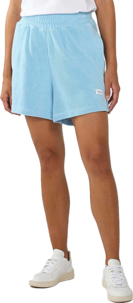 Women's Terry Elastic Waist Shorts  Airy Blue Knowledge Cotton Apparel