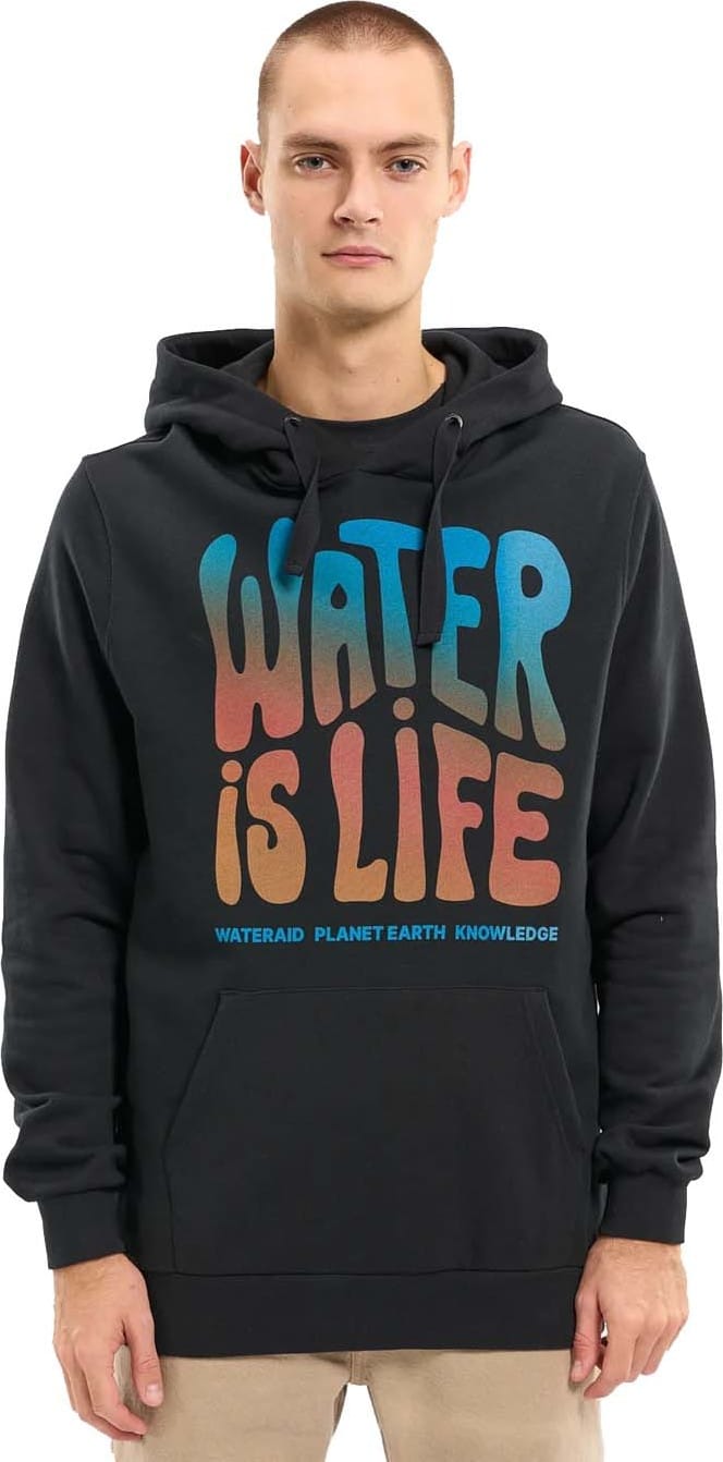 Men's Wateraid Water Is Life Regular Sweat With Big Front Print  Black Jet Knowledge Cotton Apparel