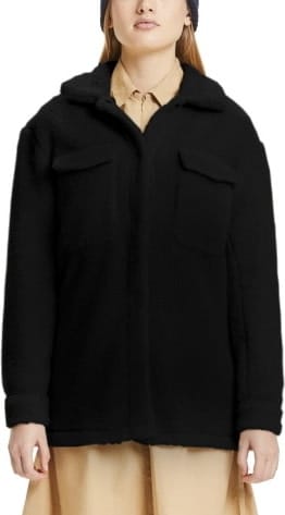 Knowledge Cotton Apparel Women's Betony Teddy Overshirt Black Jet Knowledge Cotton Apparel