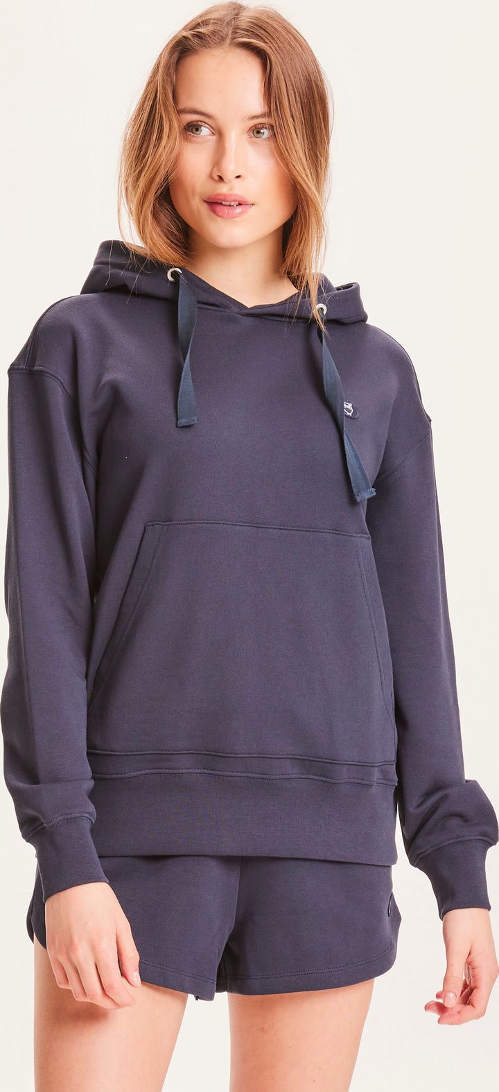 Knowledge Cotton Apparel Women's Daphne Basic Badge Hoodie Total Eclipse Knowledge Cotton Apparel